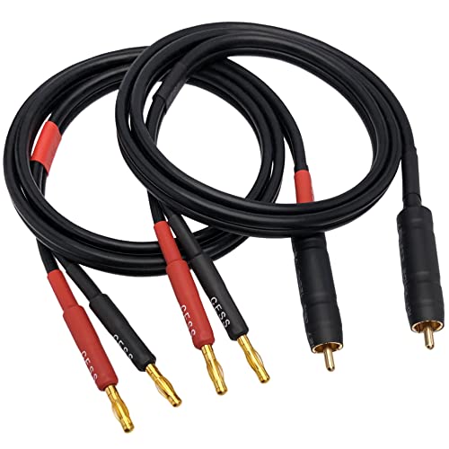 CNCESS RCA to Banana Plug Silicone Wire Speaker Cable (12AWG, 3 Feet) - size: 12AWG 3 Feet