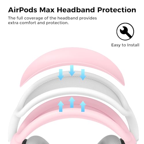 AHASTYLE Silicone Case Cover for AirPods Max Headphones (USB-C/Lightning) - color: Pink