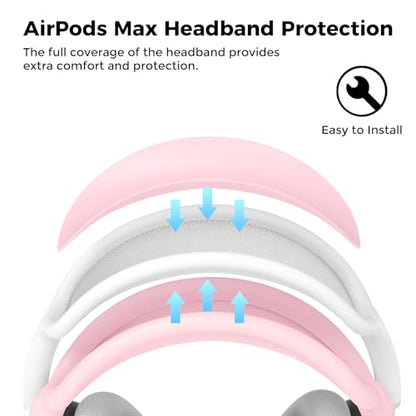 AHASTYLE Silicone Case Cover for AirPods Max Headphones (USB-C/Lightning) - color: Pink