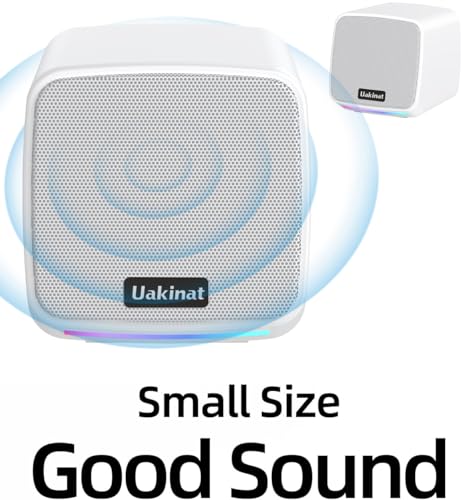 Uakinat Computer Speakers for Desktop PC, USB Powered 3.5mm Aux Speaker for PC, Laptop, Tablet, Phone, Plug and Play with Volume Control, White