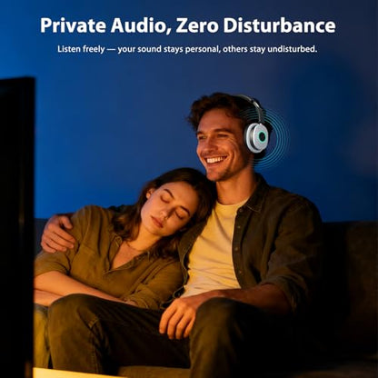 Wireless Headphones for TV Watching, TV Headphones Wireless for Seniors with Transmitter Charging Base, Over Ear Headset with 3 Audio Modes, No Audio Delay Blutooth 5.4, Gifts for Parents, Black&White