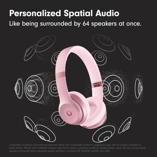 Beats Solo 4 Wireless Headphones with 20W Power Adapter - Metallic Pink - color: Metallic Pink, style: With Power Adapter