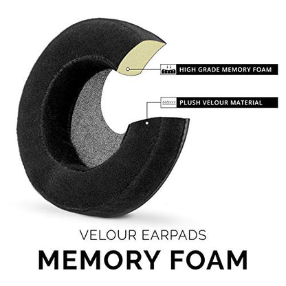 BRAINWAVZ XL Large Velour Replacement Memory Foam Earpads - Suitable For Many Other Large Over The Ear Headphones - Sennheiser, AKG, HifiMan, ATH, Philips, Fostex, Sony - color: Velour Black