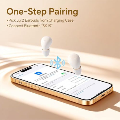 Smallest Invisible Mini Earbuds Wireless Bluetooth Low Profile Micro Tiny | Discreet Hidden Earbuds for Work, Small Headphones, Invisible Sleep Wireless Earphone IPX5 Waterproof for Small Ear Canals - color: Skin