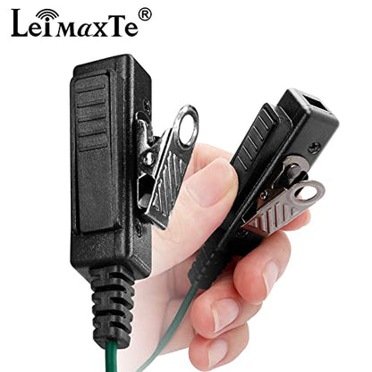 Two Way Radio Headset Compatible with Baofeng, Kenwood 2 Pin Walkie Talkie Surveillance Acoustic Tube Earpiece with Mic PTT, Camouflage Cable - color: Camouflage Cable