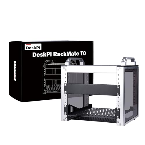 GeeekPi 4U Server Cabinet, 10 inch Mini Server Rack for Network, Servers, Audio, and Video Equipment, DeskPi RackMate T0 Rackmount, 7.87 inch Depth - color: Silver