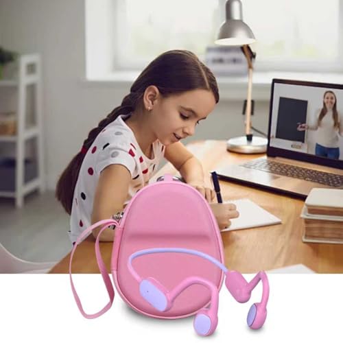 FBLFOBELI Kids Headphone Case for BAICLUD/Mehomeli/JusTalk/iClever/LOBKIN | Hard EVA Shell, Kids Bluetooth Air Conduction Open Ear Headphones Case, Shockproof & Water-Resistant, Pink - color: Pink