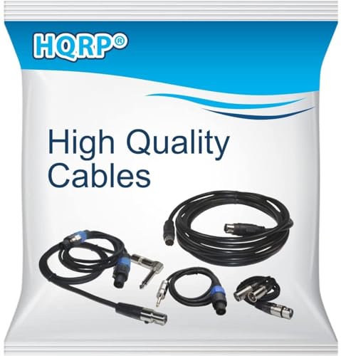 HQRP 2-Pack 3-Pin XLR Female to 3-Pin XLR Male Adjustable-Angle Low-Profile Cables Compatible with Sound Devices 302, 552, 633, 688, 788T Mixer/Recorder, Premium Gold-Plated Male Connector