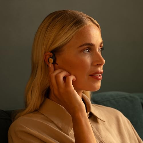 House of Marley Liberate Open-Ear True Wireless Earbuds, 20 Hrs Total Playtime, Quick Charge, Built-in Microphones, 12mm Drivers, Sustainable and Eco-Friendly Design (Signature Black) - color: Signature Black