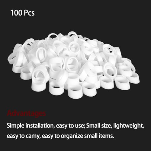 100 PCS Cord Organizer, Silicone Rubber Bands Rings, Cable Straps Organizer Management, USB Holder Earphone Winder Wrapping, 10mm Diameter - size: 10mm Diameter