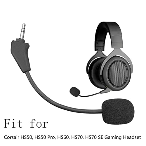 HS70 MIC, Boom Microphone Replacement for Corsair HS50, HS50 Pro, HS60, HS70, HS70 SE Gaming Headset on PS5, PS4, Xbox One, PC, Mac, Phone, Noise Cancelling