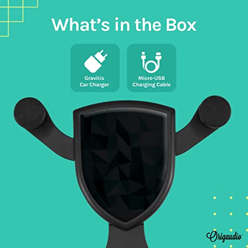 Origaudio Gravitis Wireless Car Charger - Vent Mount Rapid Wireless Charger for Car - 2-3 Hours of Charging Time - Secure Phone Holder for Car