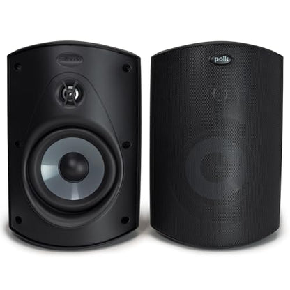 Polk Audio Atrium 6 All-Weather Outdoor Speakers with Bass Reflex Enclosure (Pair, Black), Broad Sound Coverage, Speed-Lock Mounting System (Pack of 6) - color: Black, size: 6 Speakers, style: Atrium 6