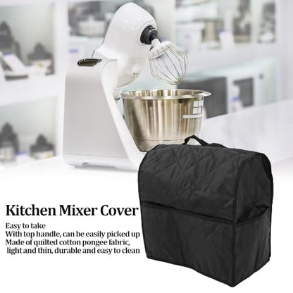 ‌Stand Mixer Cover with Storage Pockets and and Handle Dust Proof Protective Bag for 4.5QT Mixers and Small Kitchen Appliances(Black) - color: Black