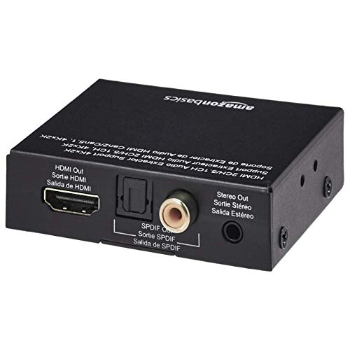Amazon Basics 4K @30Hz HDMI to HDMI and Audio Extractor Converter with SPDIF, Stereo Audio Output, Toslink Optical Audio for Apple TV, Fire TV, Fire Stick, Blu-Ray Players, Black