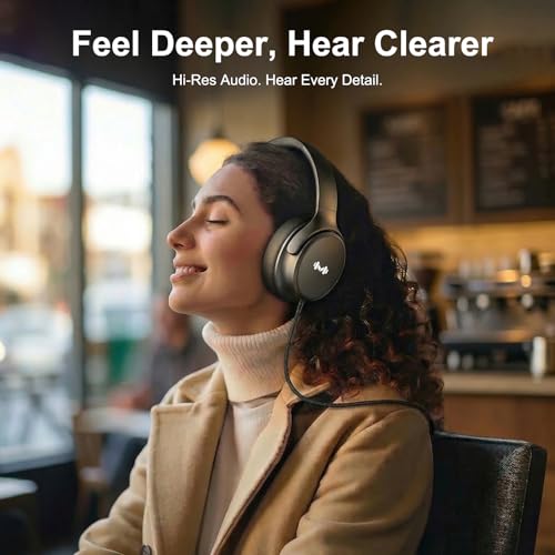 Wired Over-Ear Headphones, Mic, 3.5mm, USB-C Adapter, Black | Over-ear comfort with inline mic, volume control, 3.5mm jack, and USB-C adapter for phones, laptops, PCs, and tablets. - color: Black