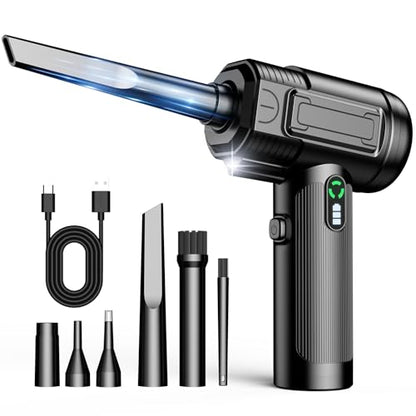 Compressed Air Duster Cordless, Dust Cleaner for Keyboard and Electronics | USB Charging, 3-Gear Adjustable
