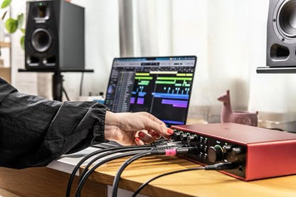 Audiosavings Bundle: Focusrite SCARLETT 18I16 4G 4th Gen 24-bit 192 kHz Audio Recording Interface Bundle with Rockville PRO-M50 SR Headphone+RCM SR Studio/Recording Condenser Microphone (3 Items)