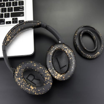 SOULWIT Replacement Kit for Bose QuietComfort QC35/QC35 ii Over-Ear Headphones, Ear Pads Cushions + Headband + Silicone Earpads Cover Protector - Black Gold - color: Black Gold