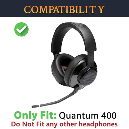 SOULWIT Professional Replacement Earpads Cushions for JBL Quantum 400 (Q400) Headphones, Ear Pads with Softer Protein Leather - Black