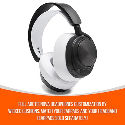 WC HeadbandZ Arctis Nova - Upgraded Silicone Headband for Arctis Nova Headsets by Wicked Cushions - Enhanced Flexibility, Comfort, and Style with Matching Earpad Designs | White - color: White