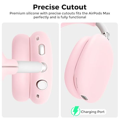 AHASTYLE Silicone Case Cover for AirPods Max Headphones (USB-C/Lightning) - color: Pink