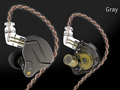KZ ZSN Pro Dual Drivers 1BA 1DD in Ear Earphones HiFi Power Bass Earbuds Headphones High Clarity Sound Wired Earphones with Detachable Cable for Audiophile Musician - color: ZSN Pro-gray, size: No Mic