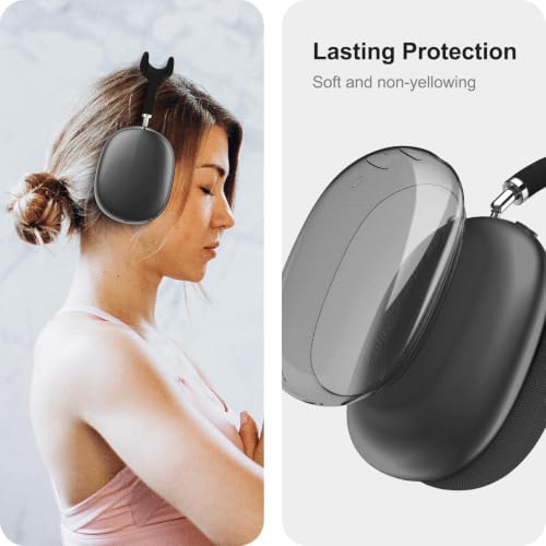MOLOPPO Case Cover for AirPods Max 2/1 (2026/2024/2020), Transparent Black | Soft TPU, Anti-Scratch, Slim Fit Design - color: C-Transparent Black