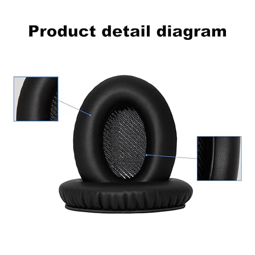 Replacement Ear Pads - Compatible with QuietComfort 35 & QC35 ii Headphones,Softer Leather, Premium Noise Cancelling Earpads, Durable & Comfortable Ear Cushions (QC 35-Black&Black) - color: QC 35-Black&Black