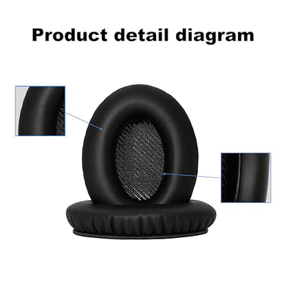 Replacement Ear Pads - Compatible with QuietComfort 35 & QC35 ii Headphones,Softer Leather, Premium Noise Cancelling Earpads, Durable & Comfortable Ear Cushions (QC 35-Black&Black) - color: QC 35-Black&Black