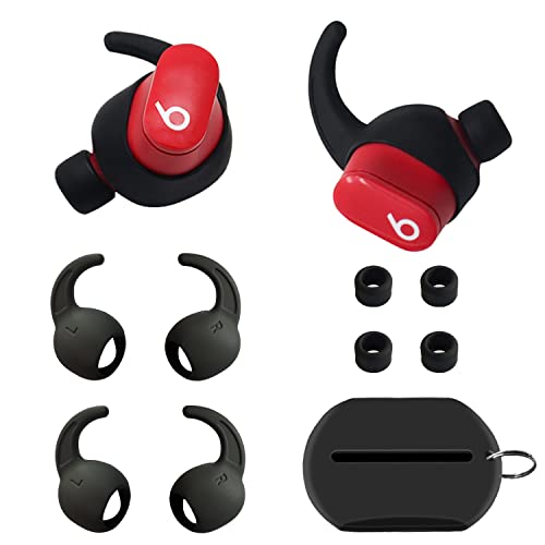 Beats Studio Buds 교체용 팁 실리콘 소형 이어 팁 및 이어 후크 | 미끄럼 방지 후크 2쌍 + 엑스트라 스몰 이어버드 팁 액세서리 2쌍, 편안하고 안전한 핏, 블랙 - color: 블랙 이어훅