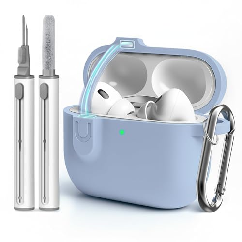 for Airpods 4th Case Cover,Come with Cleaner Kit,Soft Skin Silicone Case Cover with Keychain,Full Protective Case for Men and Women,Compatible with AirPods 4th Generation Case,Magnetic Lilac - color: C1-Magnetic Lilac