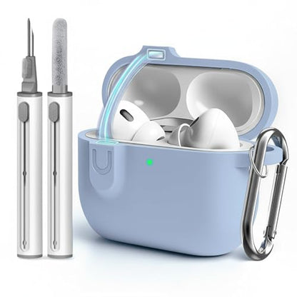 for Airpods 4th Case Cover,Come with Cleaner Kit,Soft Skin Silicone Case Cover with Keychain,Full Protective Case for Men and Women,Compatible with AirPods 4th Generation Case,Magnetic Lilac - color: C1-Magnetic Lilac
