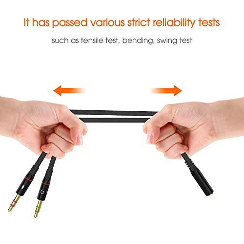 Maeline Headphone Splitter Adapter, 3.5mm Mic Cable for Computer, Headset 3.5mm Female to 2 Dual Male Microphone Audio Stereo Jack Earphones Port to Gaming Speaker PC - 100 Pack - size: 100 Pack