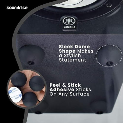 Soundrise DOMES Isolation Pads - Sound Dampening & Anti-Vibration Silicone Feet - Audio Isolation Feet for Subwoofers, Speakers & Turntables - Peel & Stick, Durable Class-A Silicone, Non-Slip (8-Pack) - size: 8-Pack