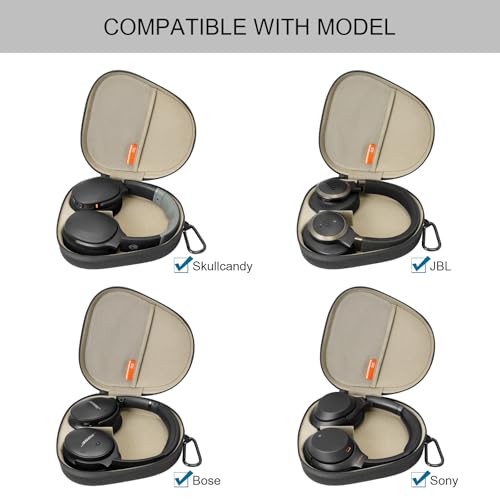 Headphones Case for Skullcandy/JBL/Bose/Sony Wireless Headphones - Brown | Travel Case Carrying Cover Bag, Storage Protective Bag with Cable - color: Brown