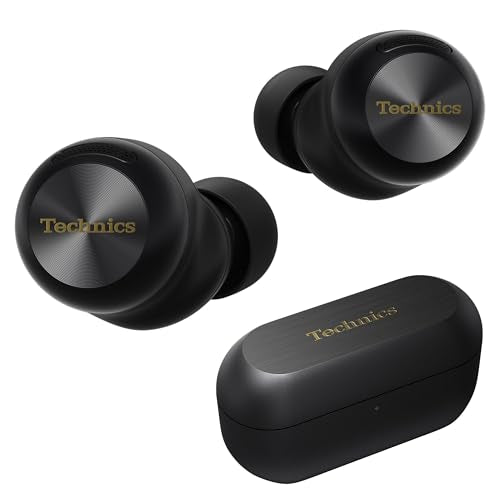 Technics Reference Class Hi-Fi Wireless Ear Buds, Dolby Atmos with Head Tracking, Adaptive Noise Cancelling, 3 Device Multipoint, 10-Hr Battery, Wireless Charging, Improved Fit, EAH-AZ100-K(Black) | Head Tracking, Adaptive Noise-canceling, 3 Device Multip