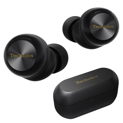Technics Reference Class Hi-Fi Wireless Ear Buds, Dolby Atmos with Head Tracking, Adaptive Noise Cancelling, 3 Device Multipoint, 10-Hr Battery, Wireless Charging, Improved Fit, EAH-AZ100-K(Black) | Head Tracking, Adaptive Noise-canceling, 3 Device Multip