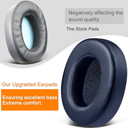 SOULWIT Replacement Earpads for Skullcandy Hesh 3/ANC/Evo & Crusher Wireless/540/ANC/Evo & Venue ANC Over-Ear Headphones, Ear Pads Cushions with Protein Leather, Noise Isolation Foam - Navy Blue - color: Navy Blue