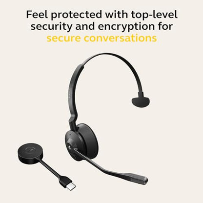Jabra Engage 55 SE (Second Edition) Single-Ear Wireless Headset w/Charging Stand and Link 400 USB-C DECT Adapter – MS Teams Certified, Works with All Other Platforms, Black - size: USB-C Adapter, style: Teams Certified