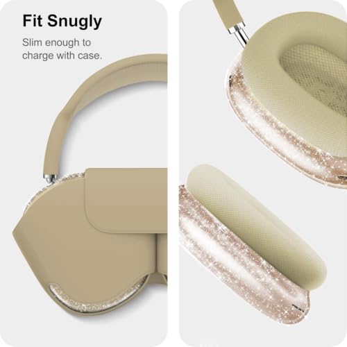 MOLOPPO 3 in 1 Case Cover Compatible with AirPods Max 2/1, Starlight Glitte | Anti-scratch Clear Soft TPU Ear Cups /Silicone Ear Pad Case /Headband Cover for AirPods Max, Transparent Accessories for Max - color: B1-Starlight Glitter