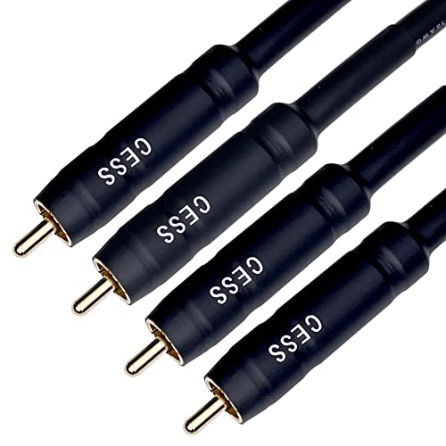 CNCESS RCA Male to RCA Male Short Adapter Cable, Gold Plated Metal Shell, 6 Inch, 2 Pack - size: 6 Inches