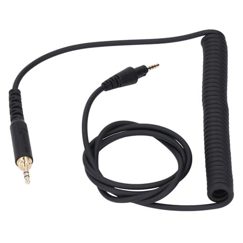 Dioche Headphone Cable Replacement with Locking Mechanism 3.5mm to 6.3mm Adapter for DJ Headphones HDJ Series Spring Extension Cord for Studio & Home Use