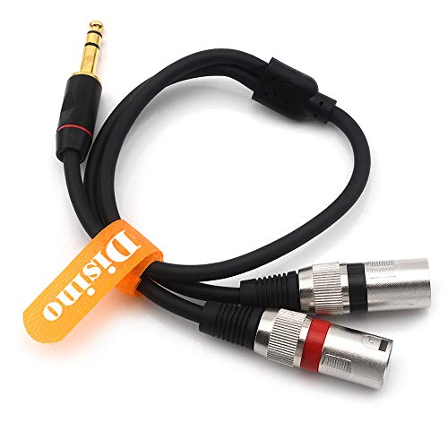 1/4 TRS to Dual XLR Male Y-Splitter Stereo Breakout Cable 1/4 inch(6.35mm) to 2 XLR Patch Cable - 5 FT/1.5m - size: 5 feet