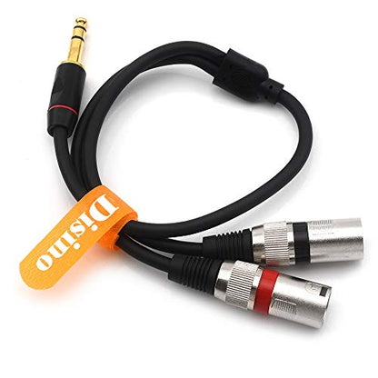 1/4 TRS to Dual XLR Male Y-Splitter Stereo Breakout Cable 1/4 inch(6.35mm) to 2 XLR Patch Cable - 5 FT/1.5m - size: 5 feet