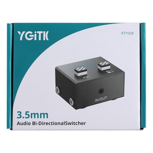 3.5mm Audio Switch Bi-Directional, 2-in-1 & 1-in-2 Stereo Audio Switcher with Mute Button, No External Power Required, Includes 3.5mm Audio Cable, fo Speakers, PC, Phone, Laptop, Headphone - size: 2 In 1 Out / 1 In 2 Out 3.5mm