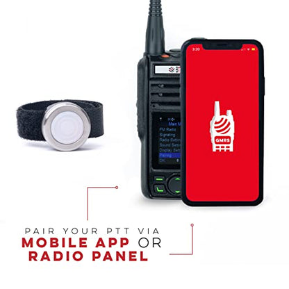 BTECH BS-PTT Wireless PTT (Push-to-Talk) Device - Compatible with GMRS-PRO and UV-PRO Radios & HFP Bluetooth Headsets for Effortless Wireless Communication