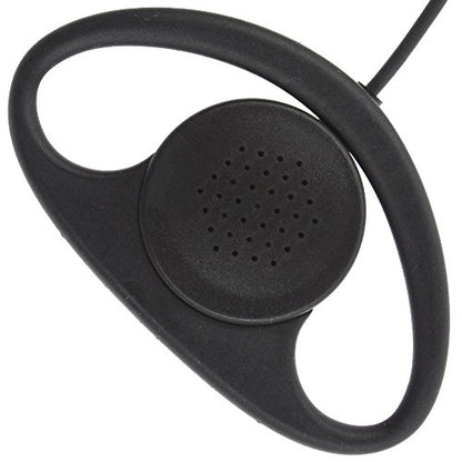 TENQ® D Shape Earpiece Headset PTT for Two Way Radio Walkie Talkie 2 Pin Motorola (10 Packs)