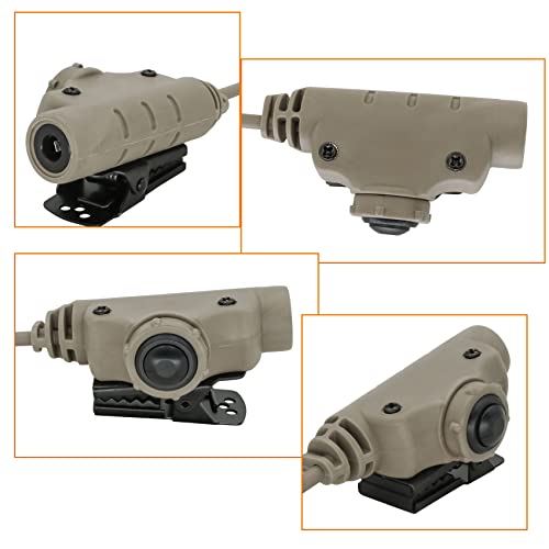 HEARFALCOM Tactical Headset Adapter U94 V2 PTT for Midland Plug Walkie Talkie for Airsoft Hunting Sports (Sandy) - color: sandy