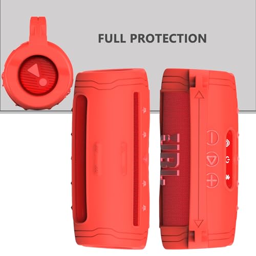Silicone Cover Case for JBL Flip 7 Portable Bluetooth Speaker - color: Red
